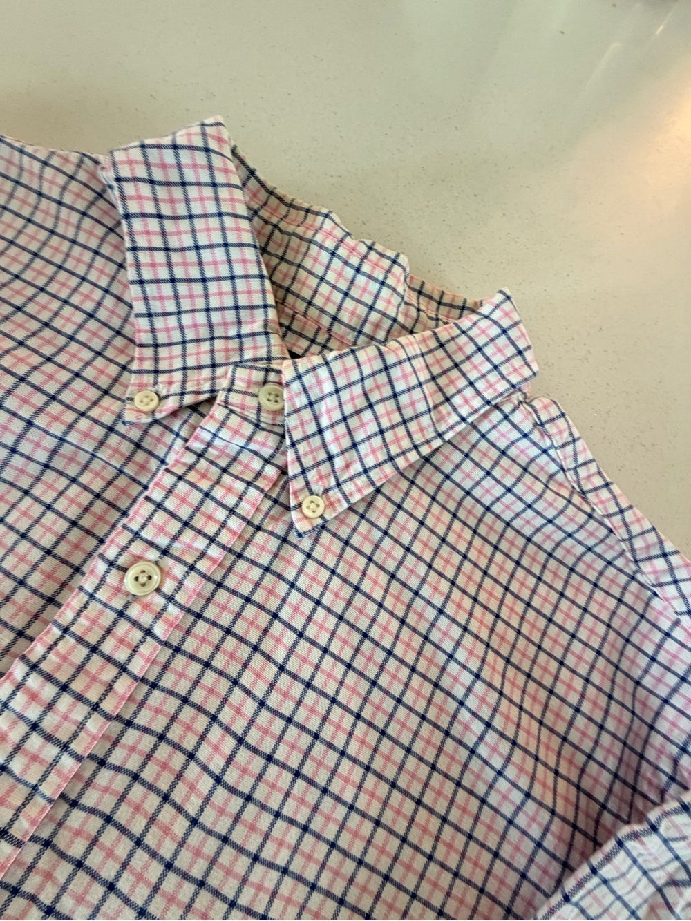 Ralph Lauren Pink, Blue and White Plaid Button-Down Shirt
